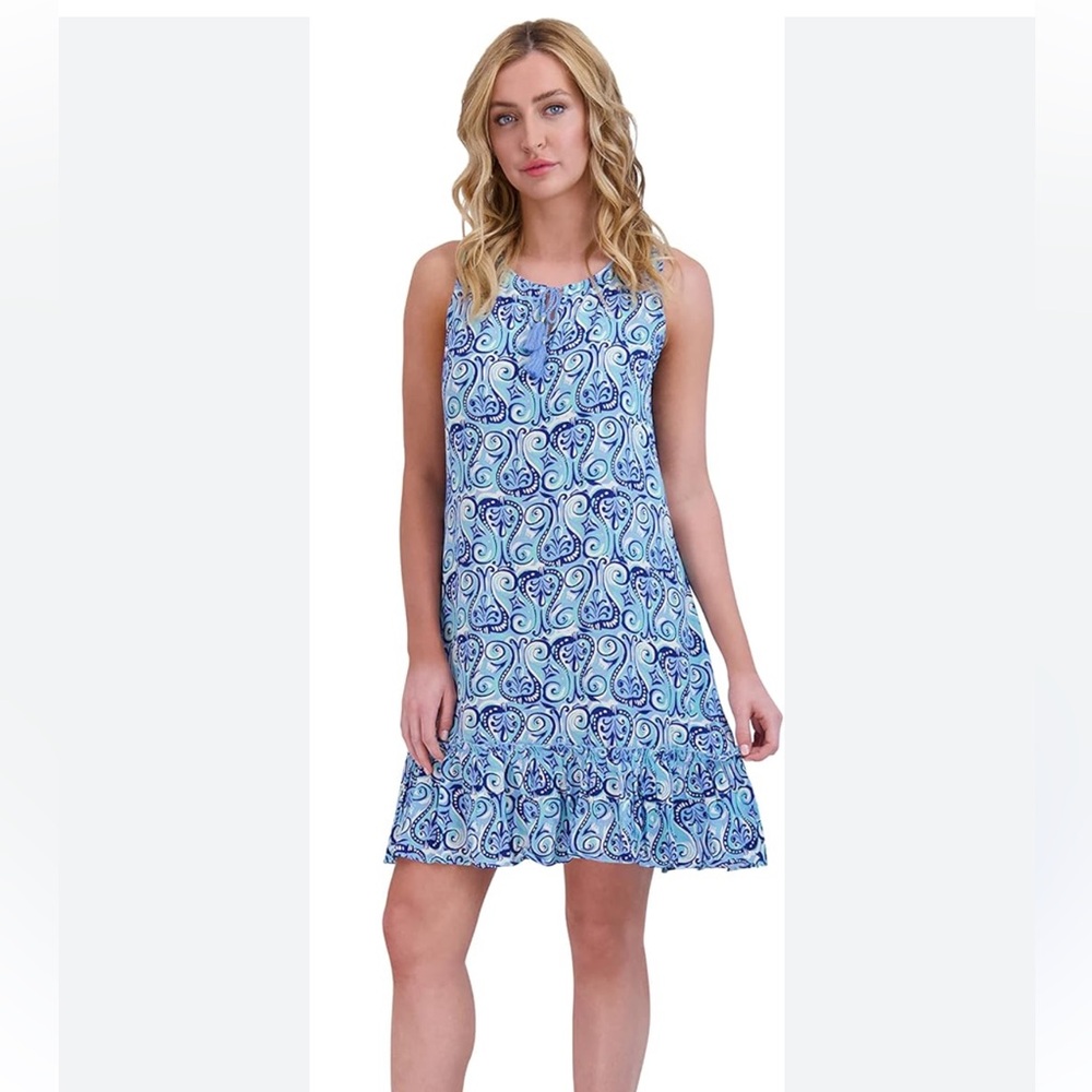 Stella Parker Women's Ruffle Hem Dress Resort Wear Beach Coverup Small NWT